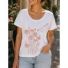 Le T-shirt loose femme  let it bee fleurs