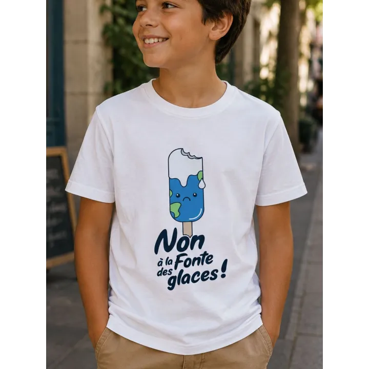 glace : tshirt enfant Les petits poissons dans l'o sur t-shirt bio