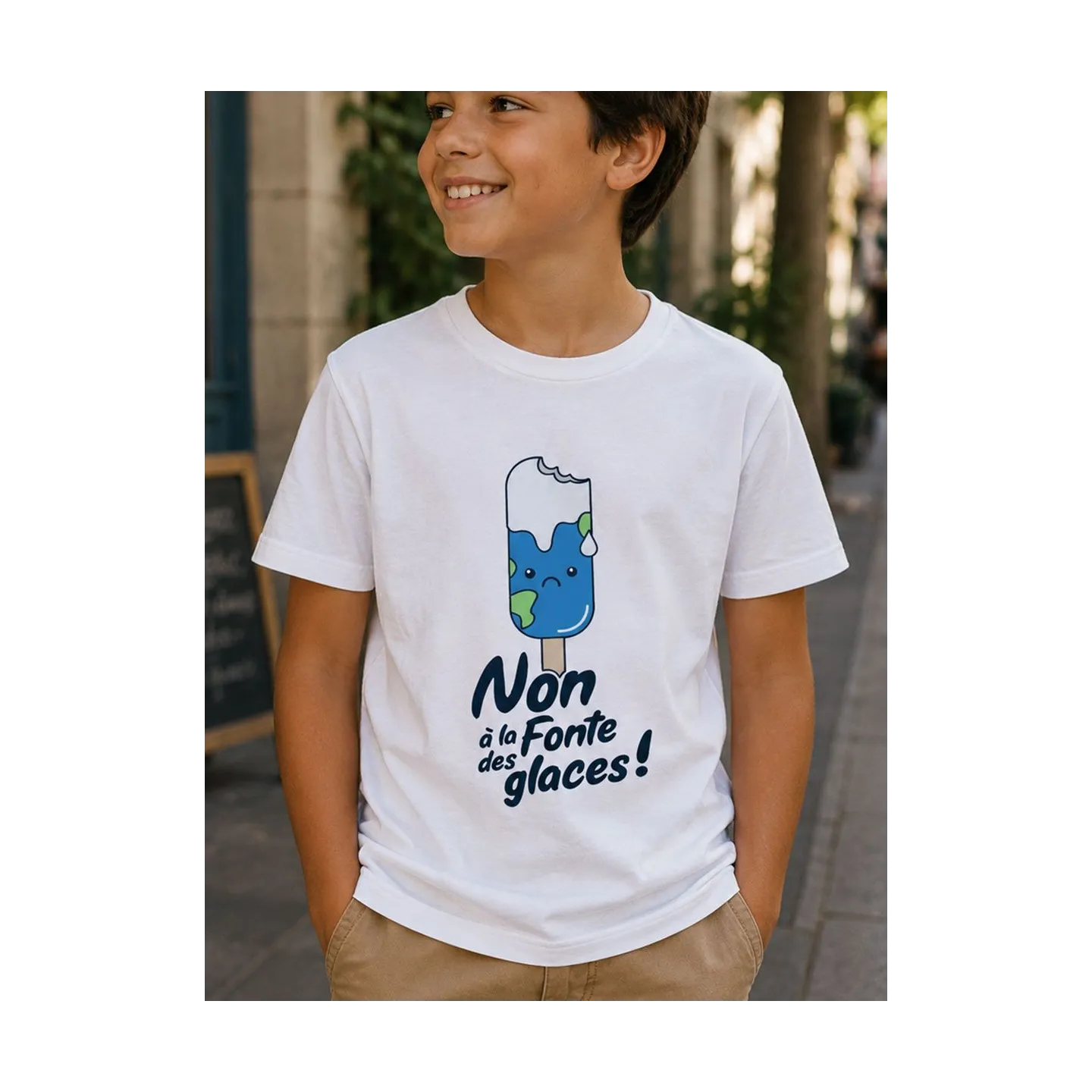 glace : tshirt enfant Les petits poissons dans l'o sur t-shirt bio