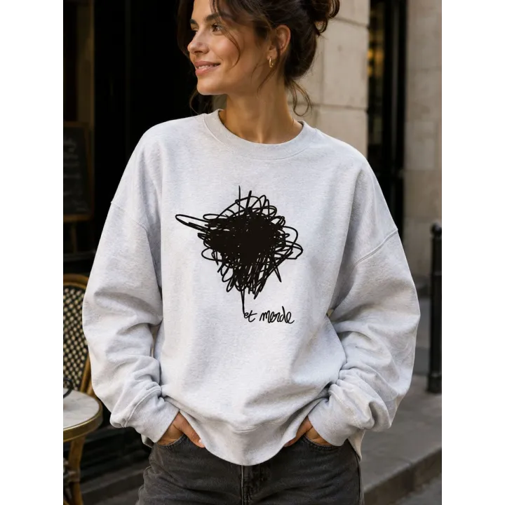 SWEAT FEMME COL ROND "ET MERDE"