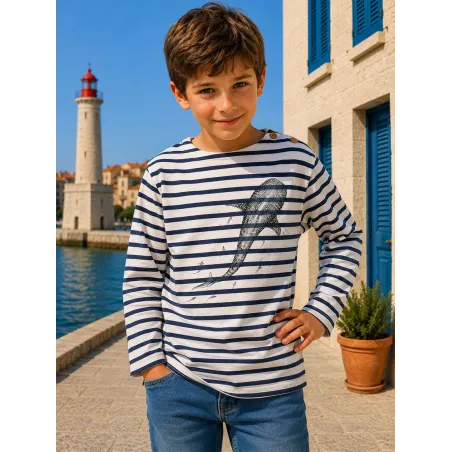 MARINIÈRE ENFANT MANCHES LONGUES "OCEANETOILE" BY THE INK