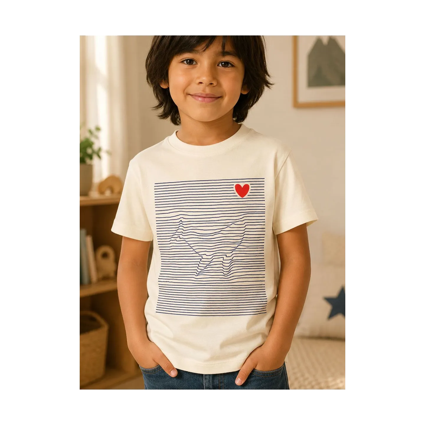 Tee shirt enfant "Baleine marinière"