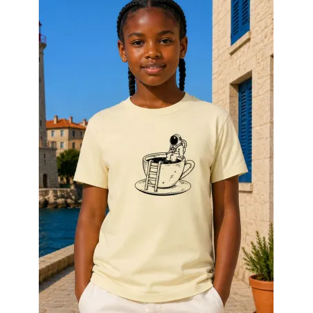 T-SHIRT ENFANT "SPACE COFFEE" PAR LEDUC