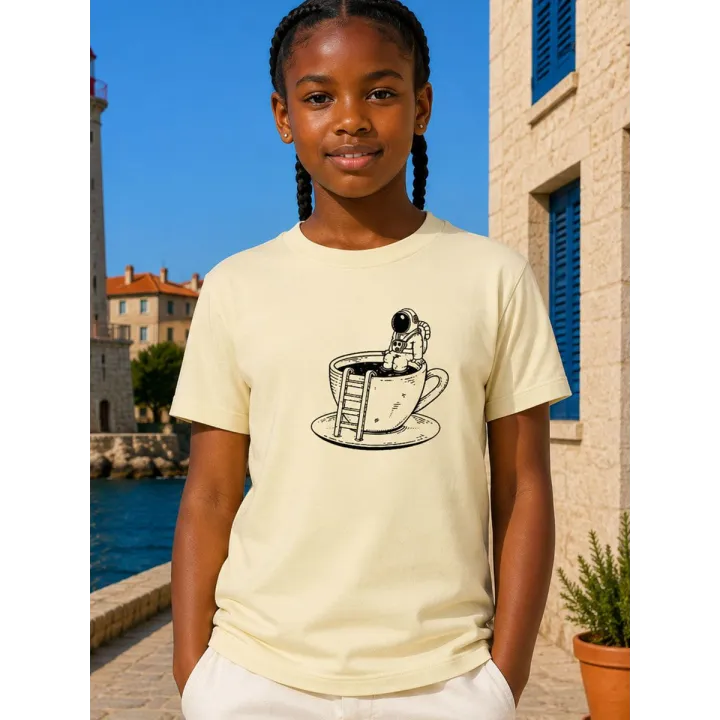 T-SHIRT ENFANT "SPACE COFFEE" PAR LEDUC