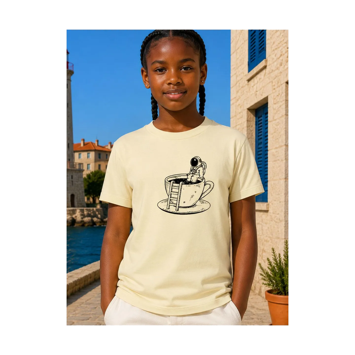 T-SHIRT ENFANT "SPACE COFFEE" PAR LEDUC