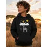 Sweat capuche enfant  "Girafe au soleil" 100% coton  bio issu de commerce équitable 