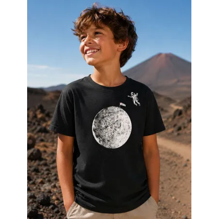 t-shirt enfant black moon dessin pleine lune by the ink