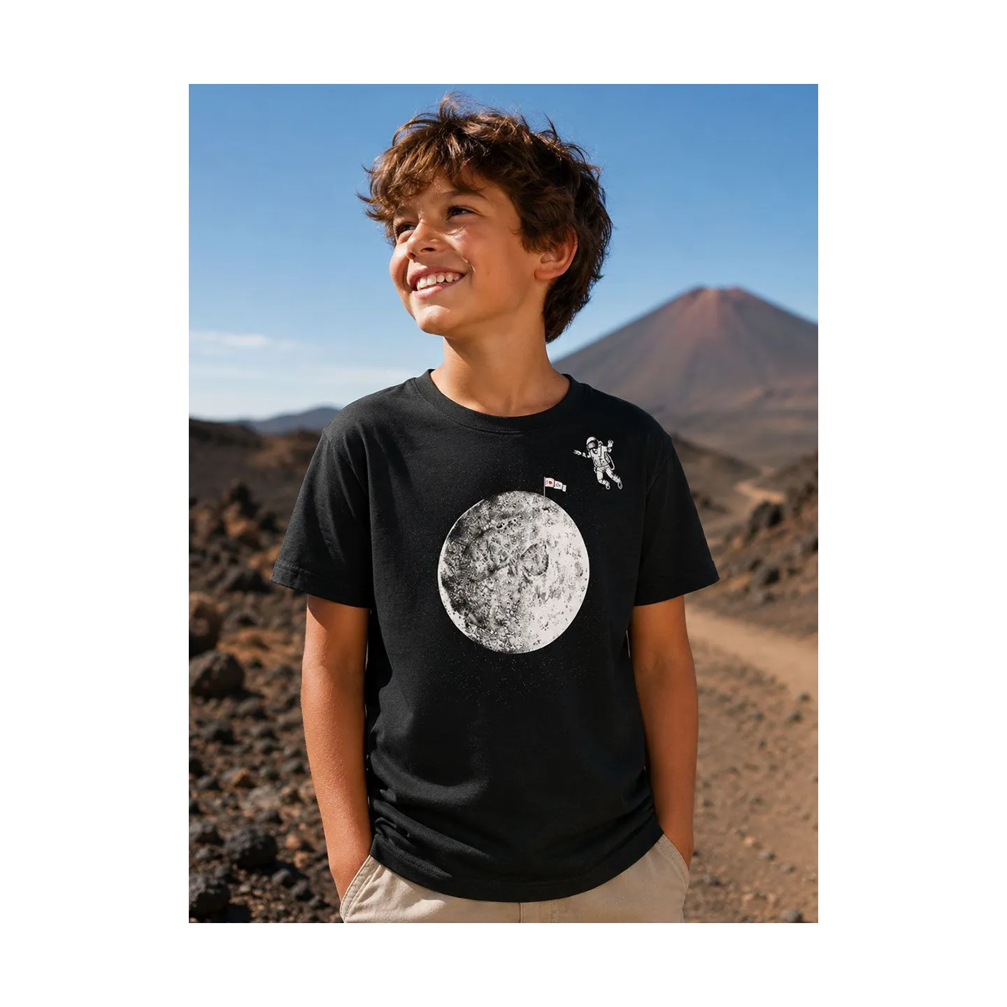 t-shirt enfant black moon dessin pleine lune by the ink