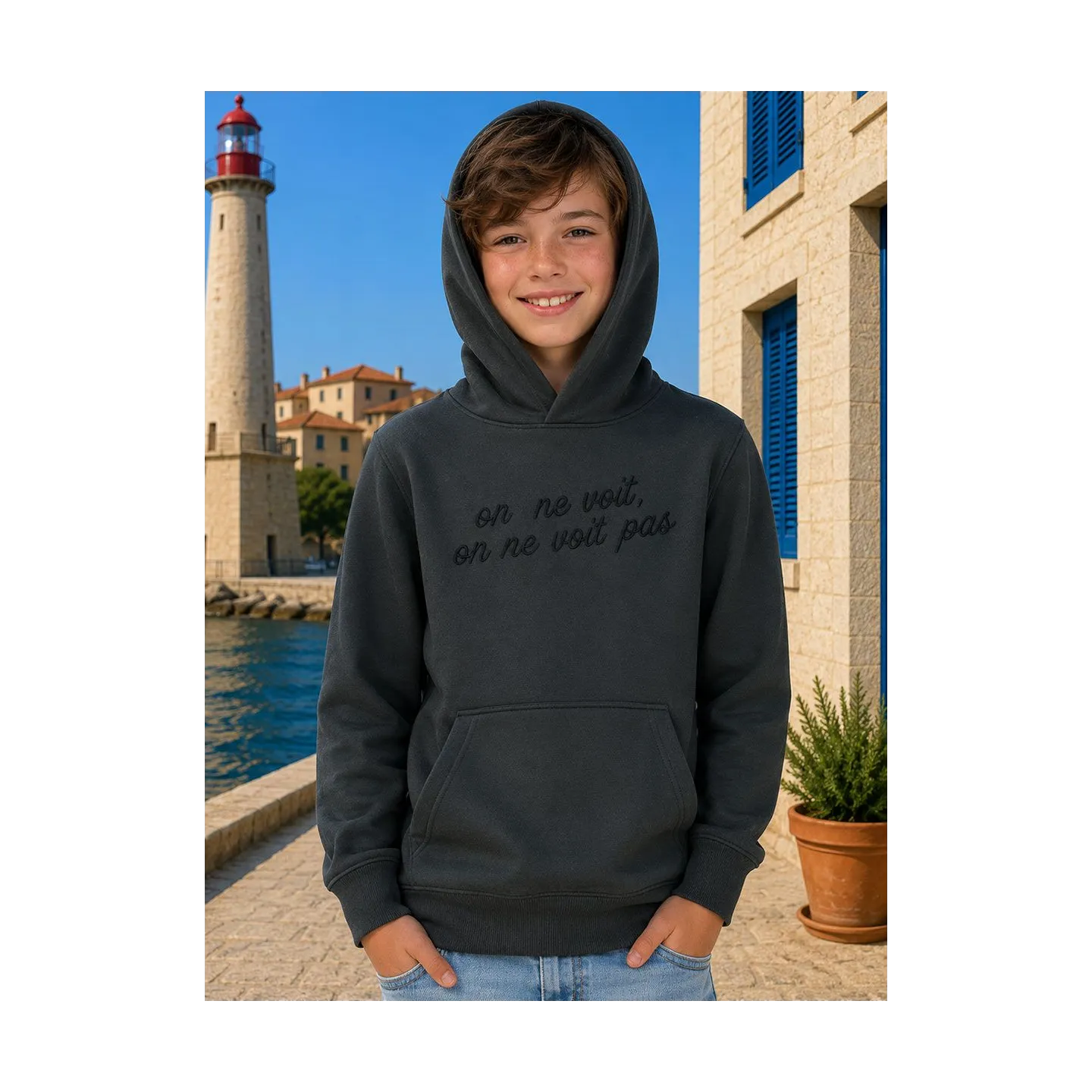 onmevoit : sweat enfant rigolo, marrant, de la marque conscience