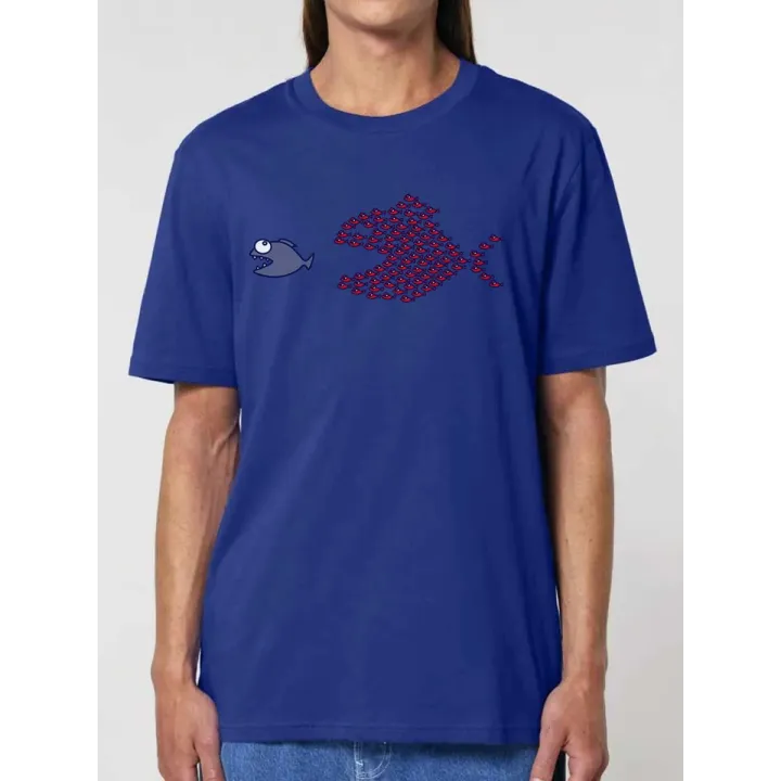 Tee  shirt poissons unis: tee shirt original et rigolo en coton bio