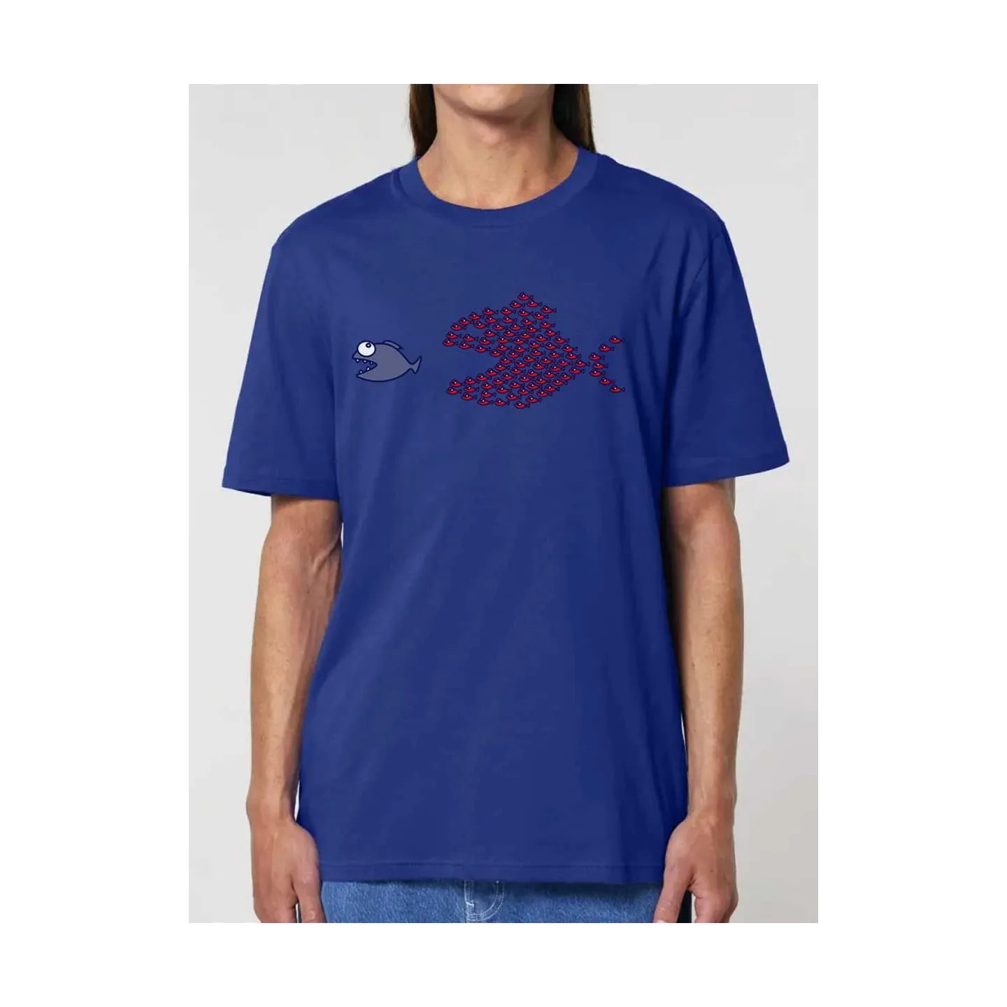 Tee  shirt poissons unis: tee shirt original et rigolo en coton bio