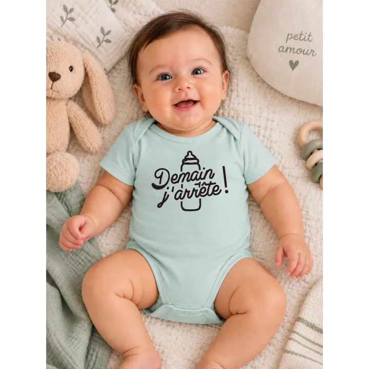 Body bébé ''Demain j'arrête'' (biberon)