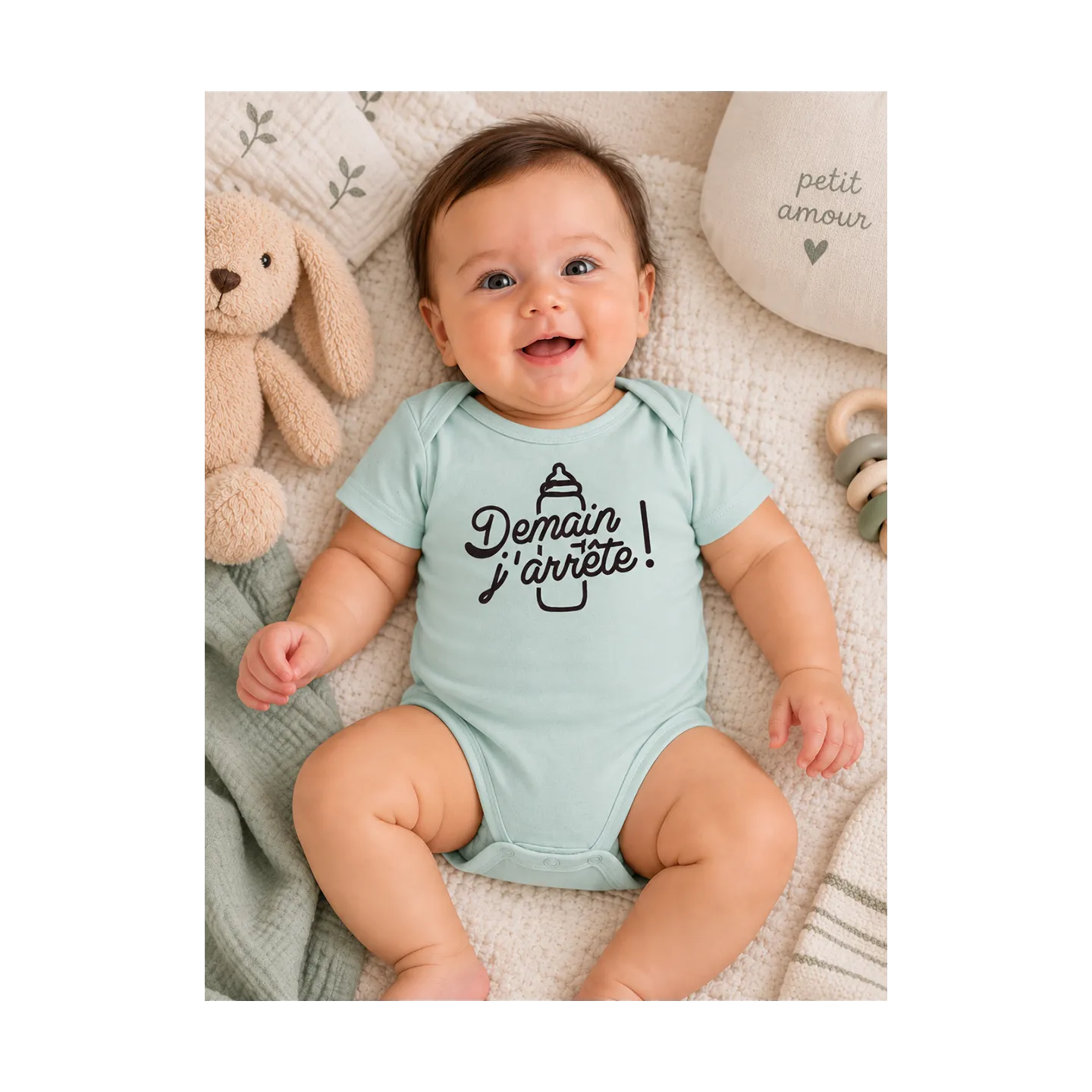 Body bébé ''Demain j'arrête'' (biberon)