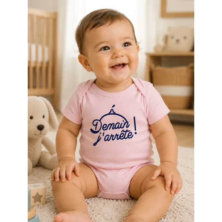 Body bébé ''Demain j'arrête'' (sein)
