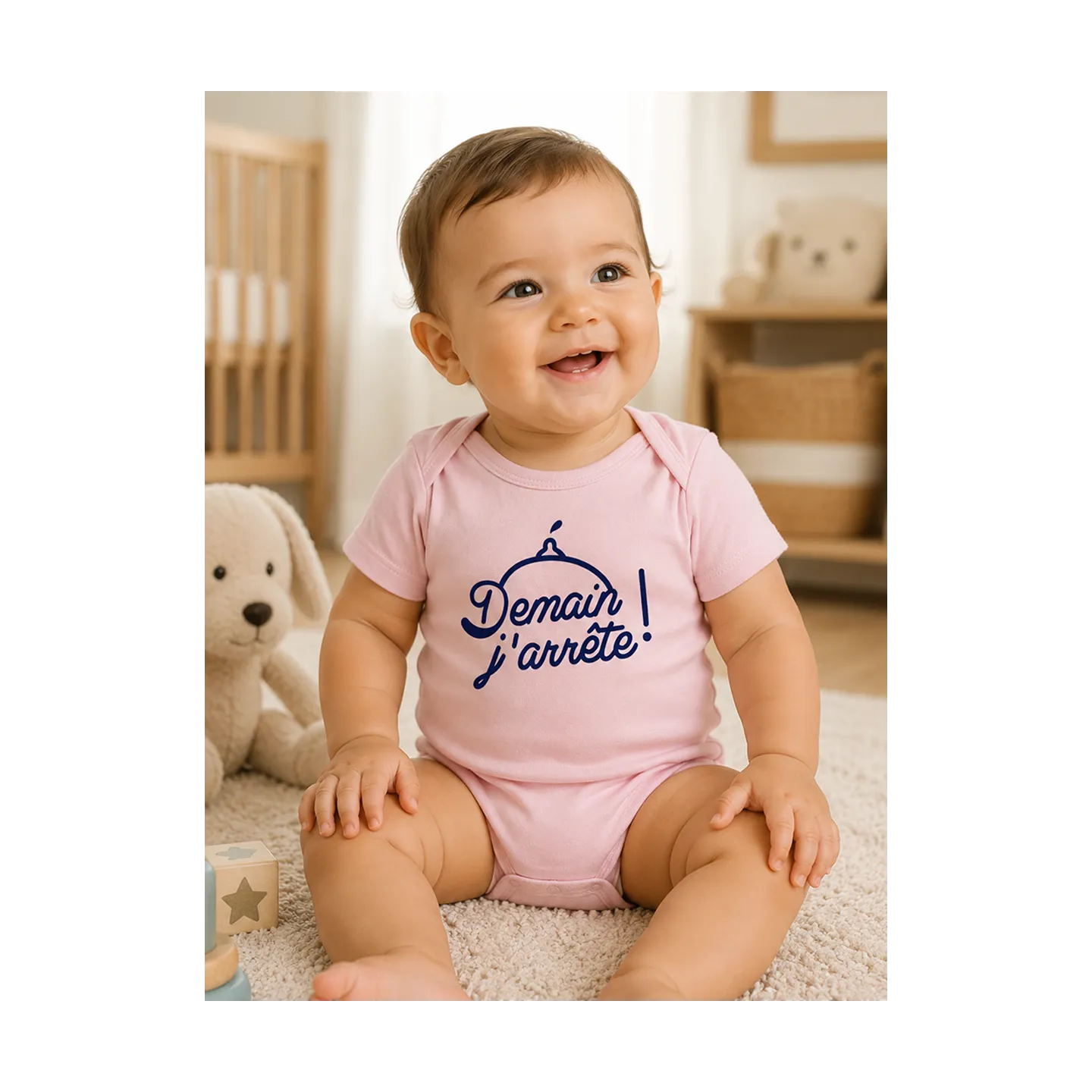 Body bébé ''Demain j'arrête'' (sein)