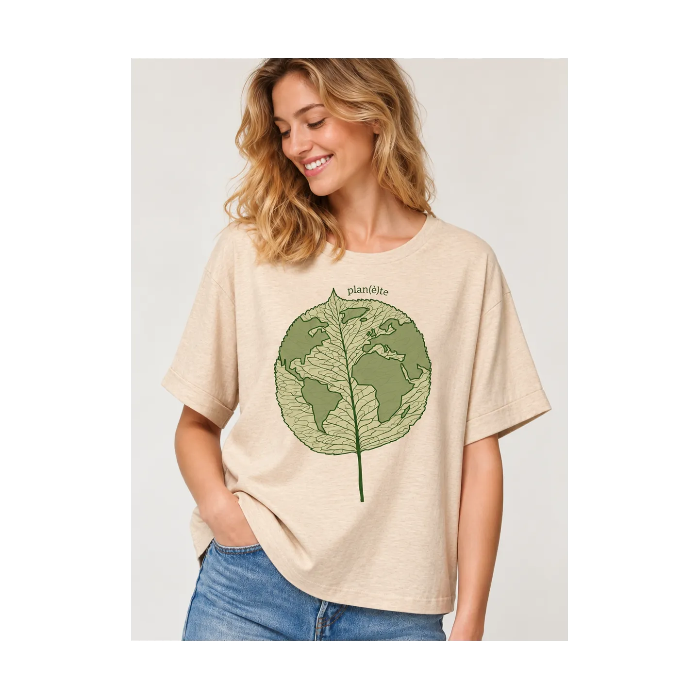 T-shirt femme "Plan(è)te feuille"