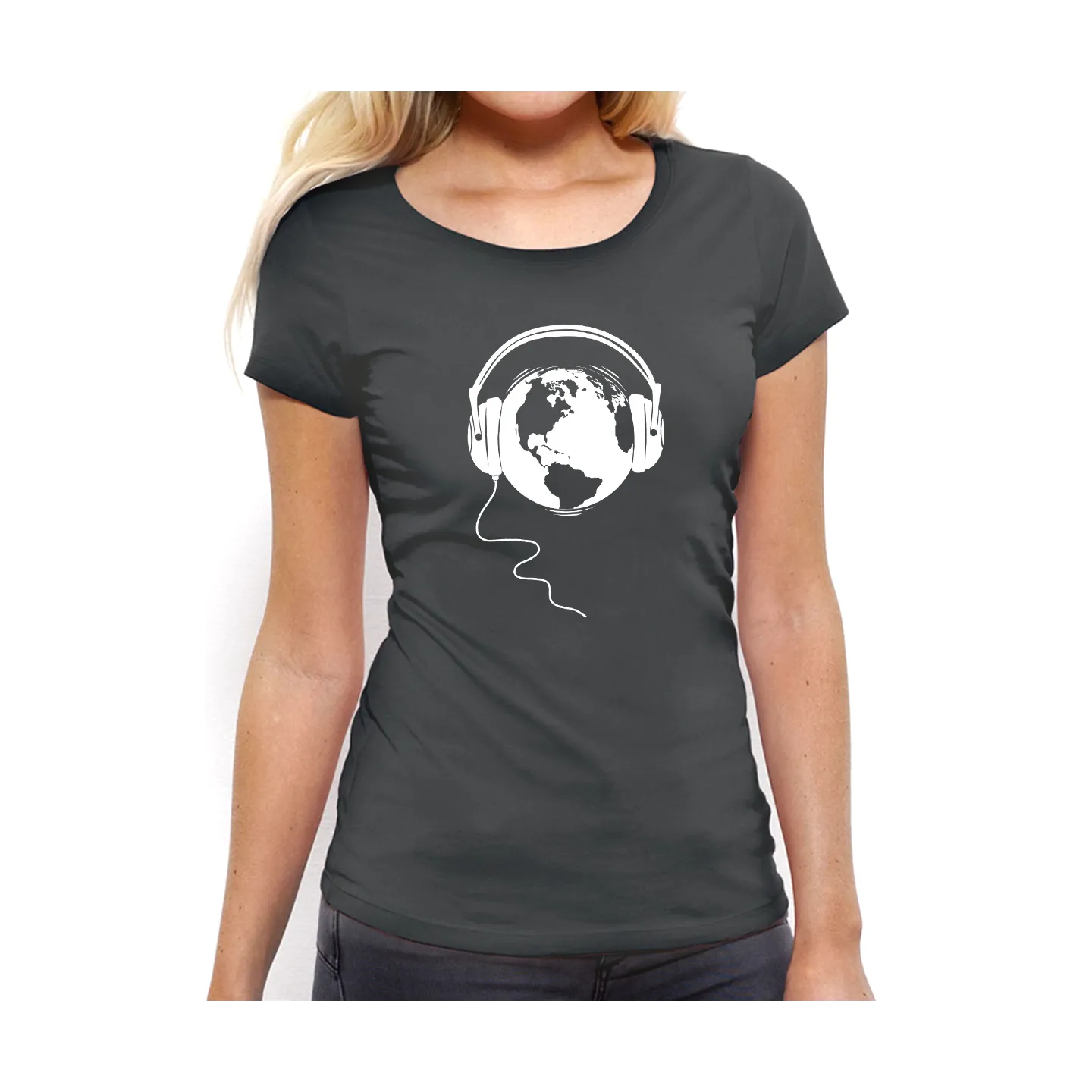 T-shirt femme "écoute la terre foncée "