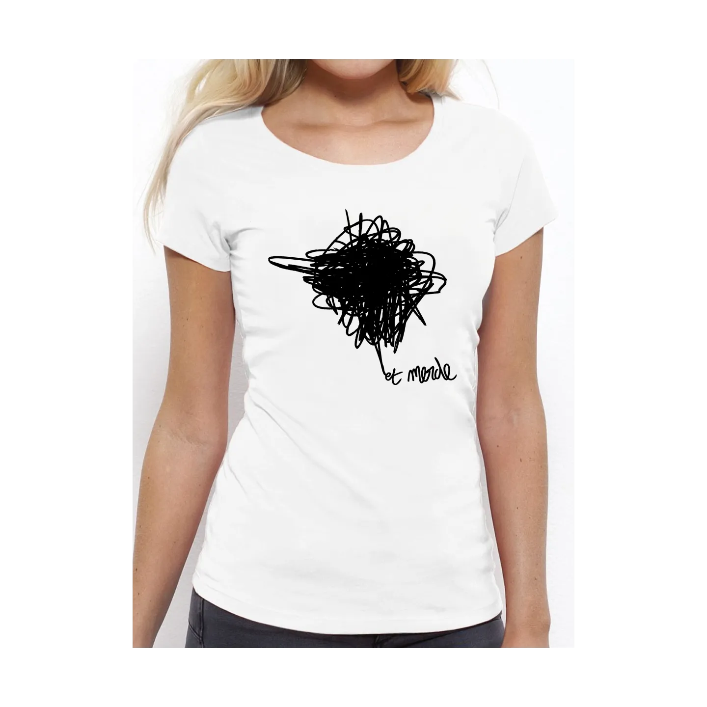 T-shirt femme "et merde noir"