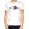 Tee shirt homme "Poissons unis " blanc en coton biologique