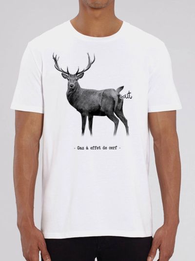 T-shirt Homme Gaz a effet de "Cerf"