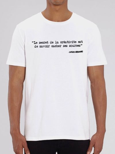 Tee shirt homme "Le secret de la créativité est de savoir cacher ses sources"