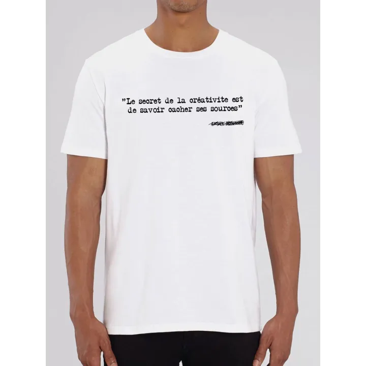 Tee shirt homme "Le secret de la créativité est de savoir cacher ses sources"