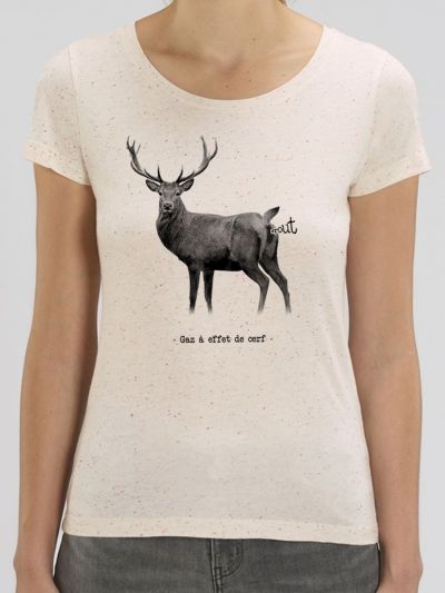 T-shirt femme BIO "Gaz a effet de cerf"