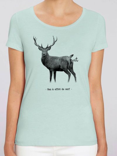 T-shirt femme BIO "Gaz a effet de cerf"