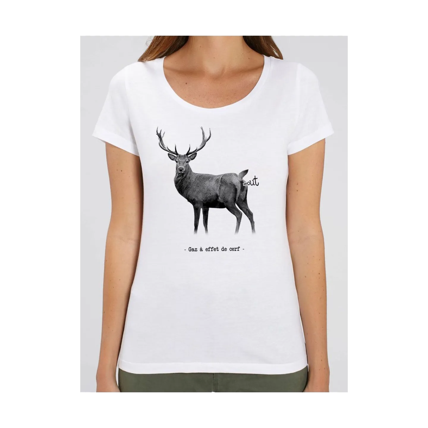 T-shirt femme BIO "Gaz a effet de cerf"