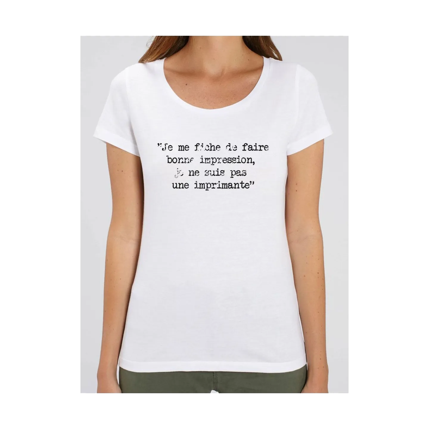T-shirt femme BIO "Je ne suis pas une imprimante"