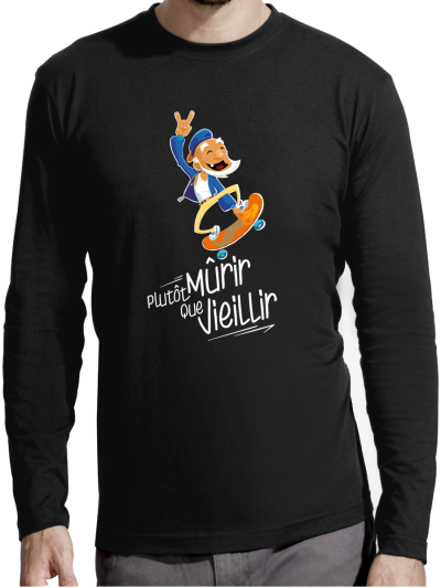 T-shirt manches longues homme "Plutot mourir"