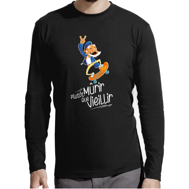T-shirt manches longues homme "Plutot mourir"