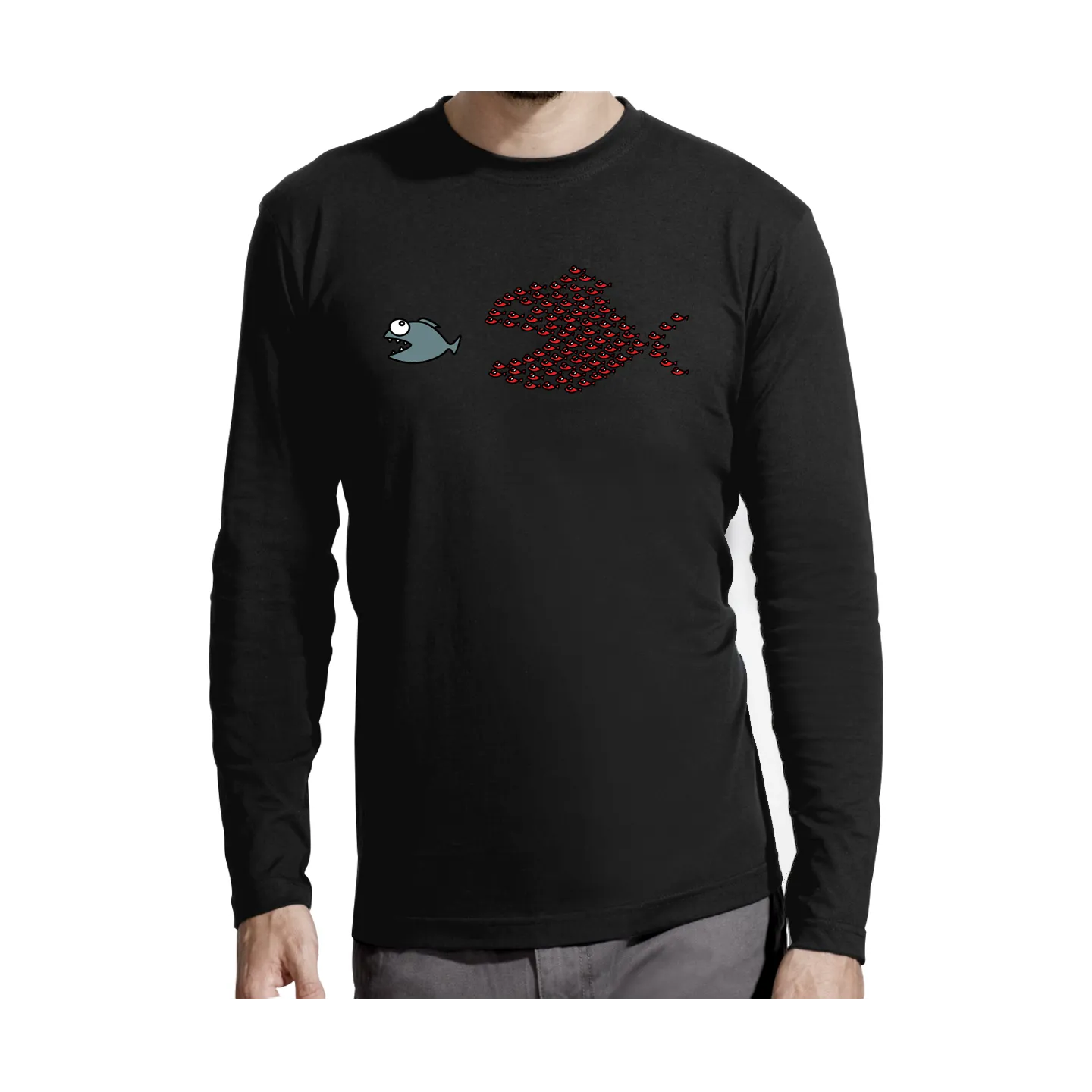 T-shirt manches longues homme "Poissons"